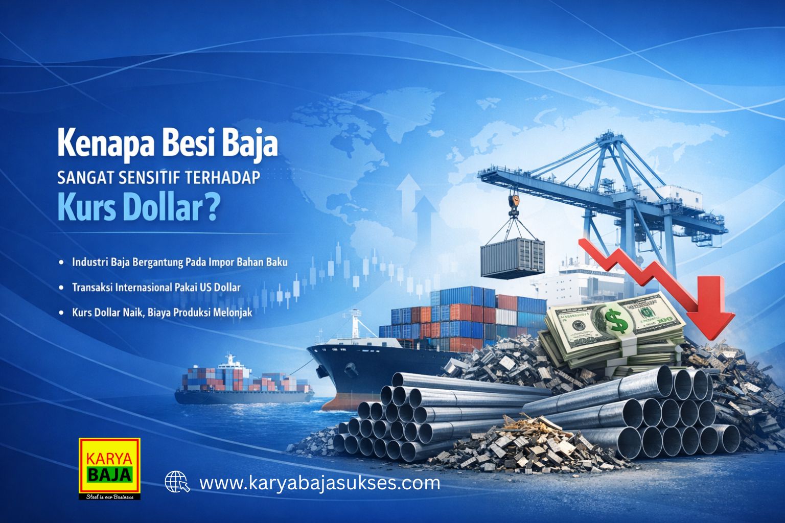 Kenapa besi baja sensitif pada kurs dollar